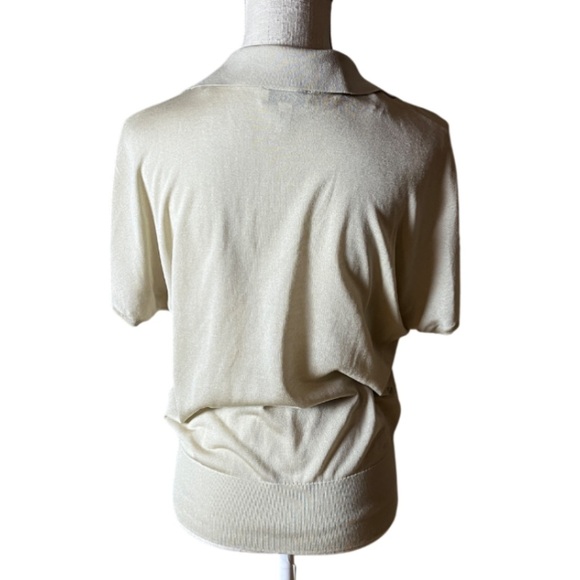 COS Scoop-Neck Knitted Polo Shirt - Stone Beige - Large - Picture 3 of 10